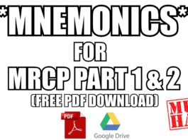 MRCP Part 1 & 2 Mnemonics