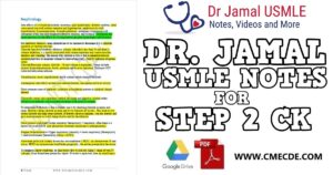 Dr Jamal’s USMLE Notes for Step 2 CK