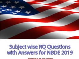 Download Subject wise RQ Questions with Answers for NBDE 2019 Exams